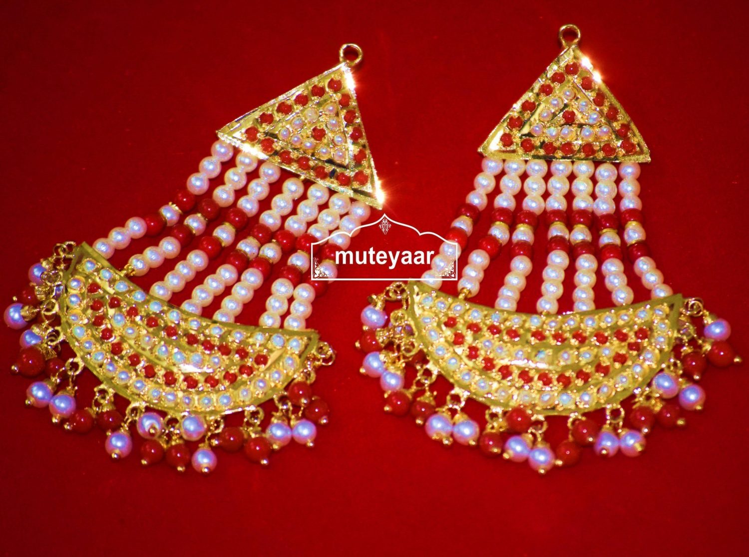 Gold Plated Jadau Punjabi Traditional Jewellery Earrings Long Jhumka J0296 1