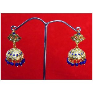 Jadau Gold Polished Traditional Punjabi Jhumki Earrings set J0365