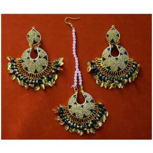 Jadau Traditional Punjabi Jewellery Earrings + Tikka set J0380