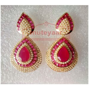 Jadau Work Gold Polished Traditional Punjabi Earrings J0438
