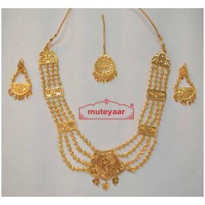 Maharani Haar Bhangra Giddha Jewelery set of Necklace + Earrings + Tikka