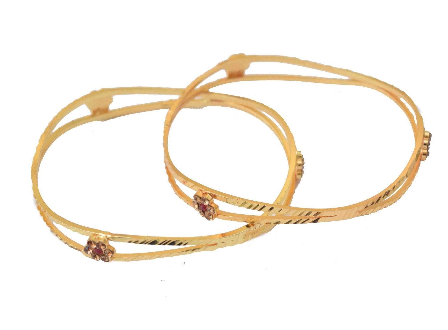 Sleek Golden designer bangles pair BN153
