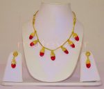 ORIGINAL GOLD PLATED Traditional Punjabi Dakh set with Red Stones