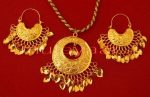 24 Ct. Gold Plated Punjabi Traditional Necklace Earrings set J0119