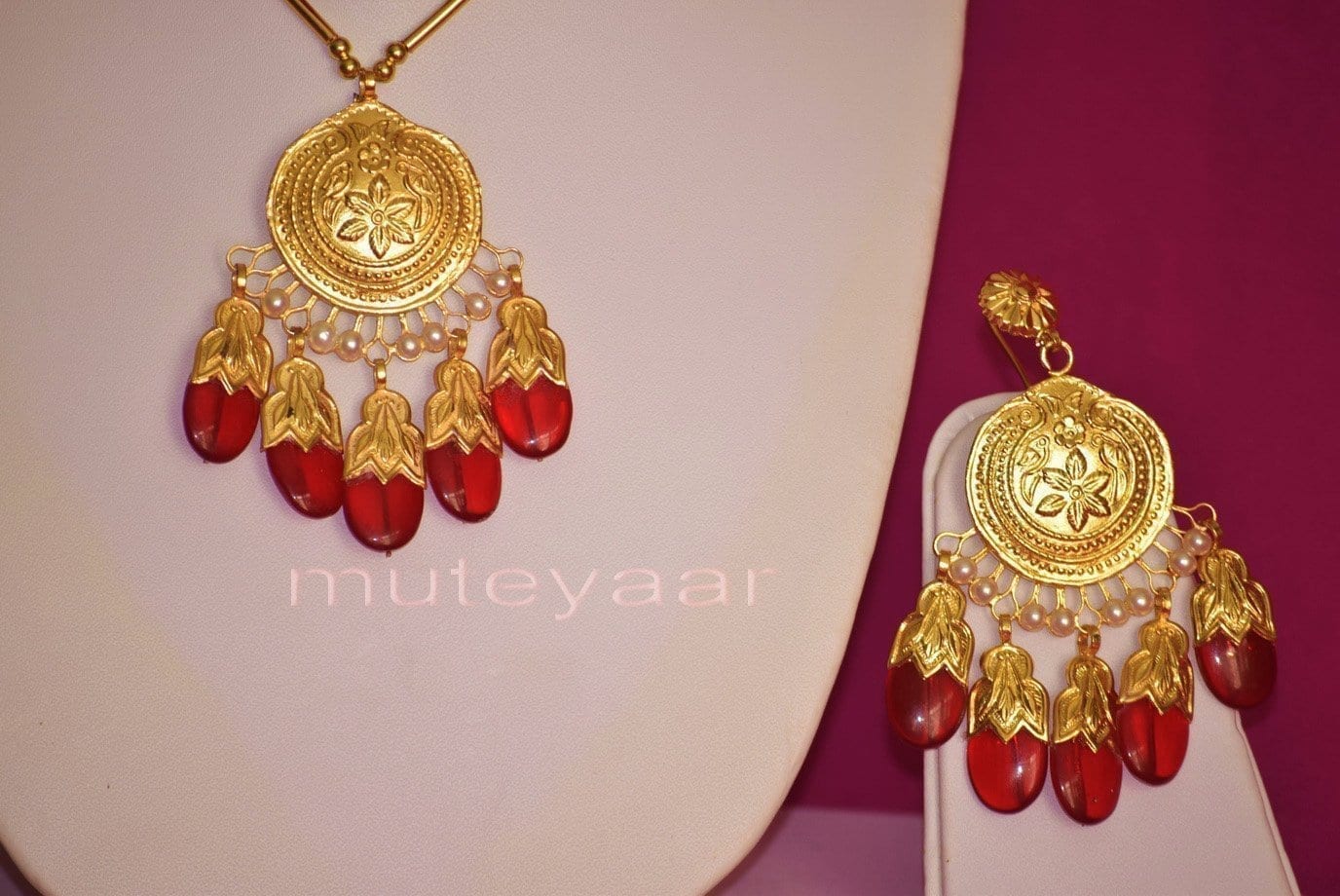 24 Ct. Gold Plated Traditional Punjabi Dakh Set jewellery with Tikka J0210 2