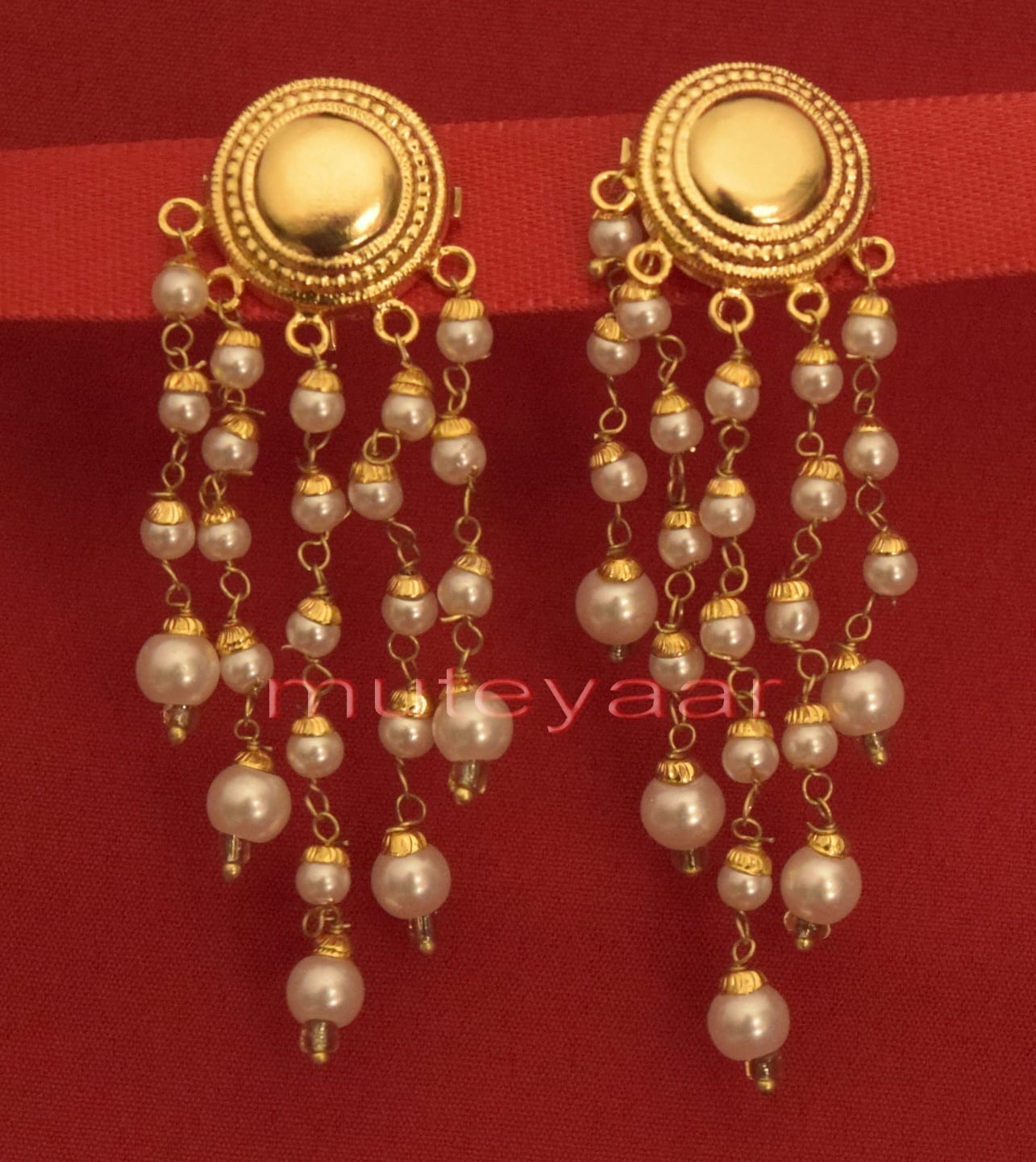 Hand Made Gold Plated Punjabi Traditional Jewellery Earrings Tops J0219 1