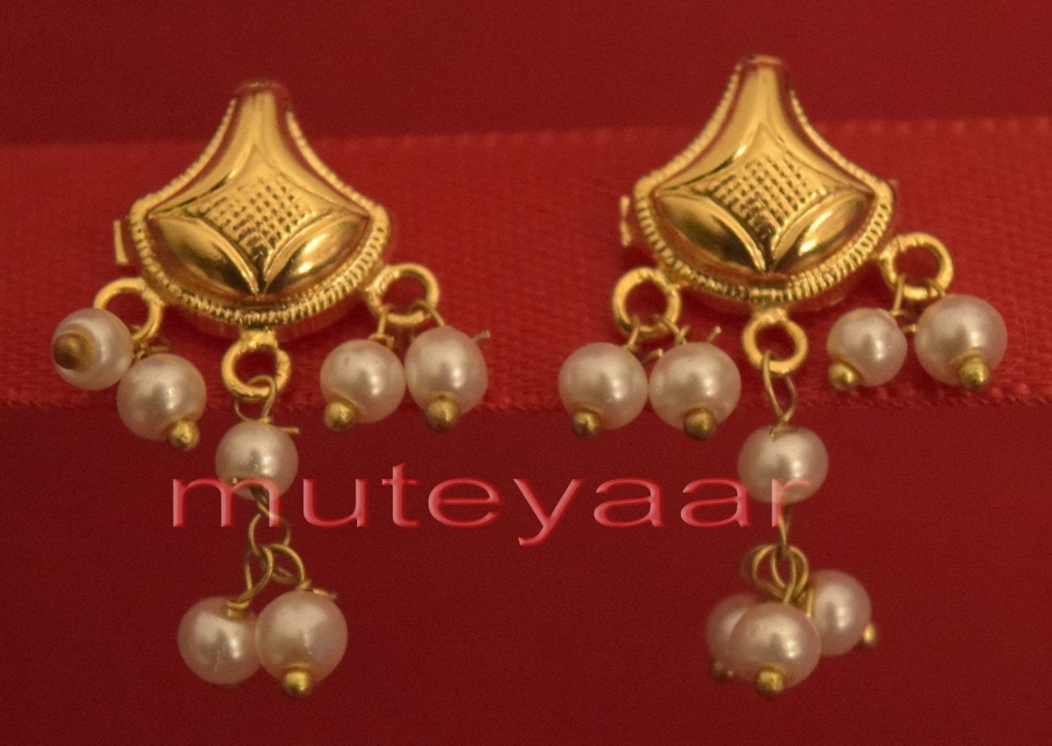 Hand Made Gold Plated Punjabi Traditional Jewellery Earrings Tops J0221 1