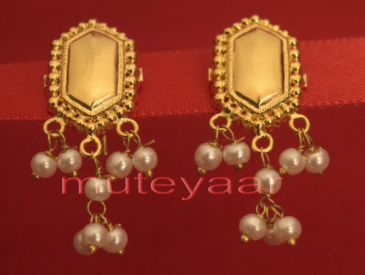 Hand Made Gold Plated Punjabi Traditional Jewellery Earrings Tops J0223 1