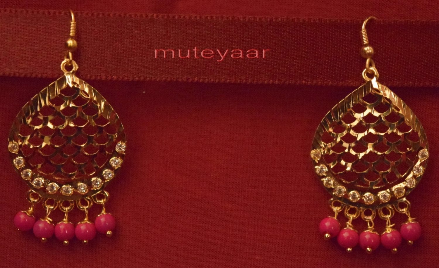 Gold Plated Traditional Punjabi Jewellery Earrings + Tikka set J0244 3