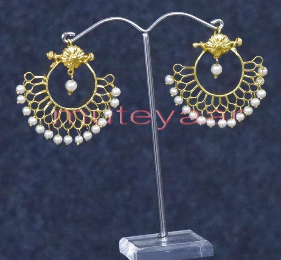 Hand Made Gold Plated Traditional Punjabi Jewellery Earrings Jhumka J0248 2