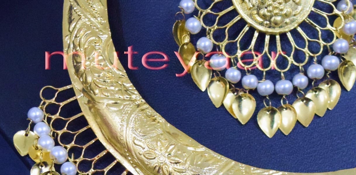 Gold Plated Traditional Punjabi Handmade jewellery Hasli Necklace Earrings Tikka set J0252 4