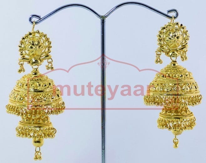 Gold Plated Punjabi Traditional Jewellery Earrings Jhmki Dangles J0261 1