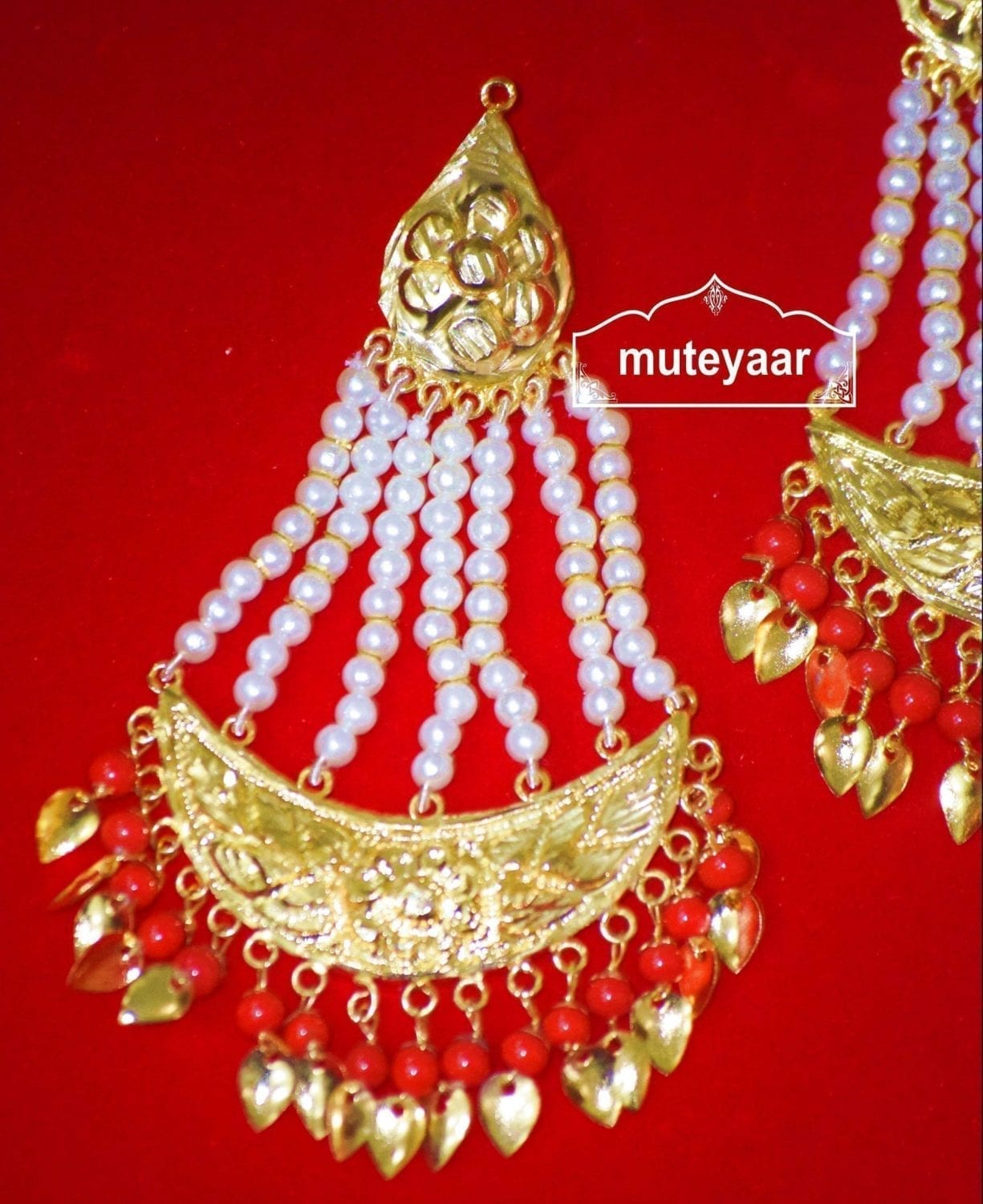 Gold Polished Punjabi Traditional Jewellery Earrings Long Jhumka J0297 2