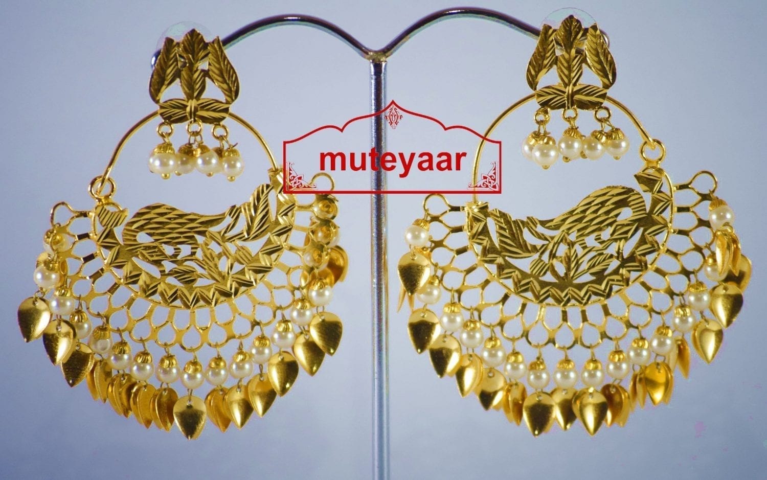 Hand Made Gold Plated Morni Design Traditional Punjabi Earrings Jhumka J0306 2