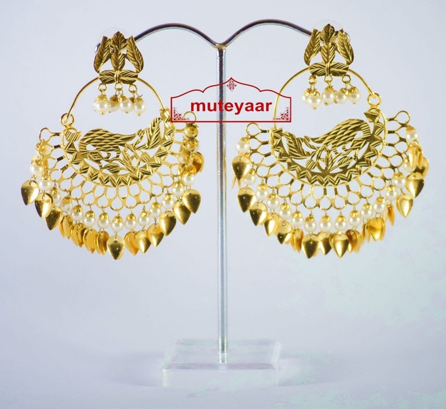 Hand Made Gold Plated Morni Design Traditional Punjabi Earrings Jhumka J0306 3