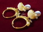 Moti Pearl Jewellery Gold Polish Traditional Punjabi Earrings small Jhumki J0312