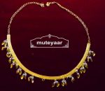 Gold Polished Neck Chain / Payal with white beads J0326