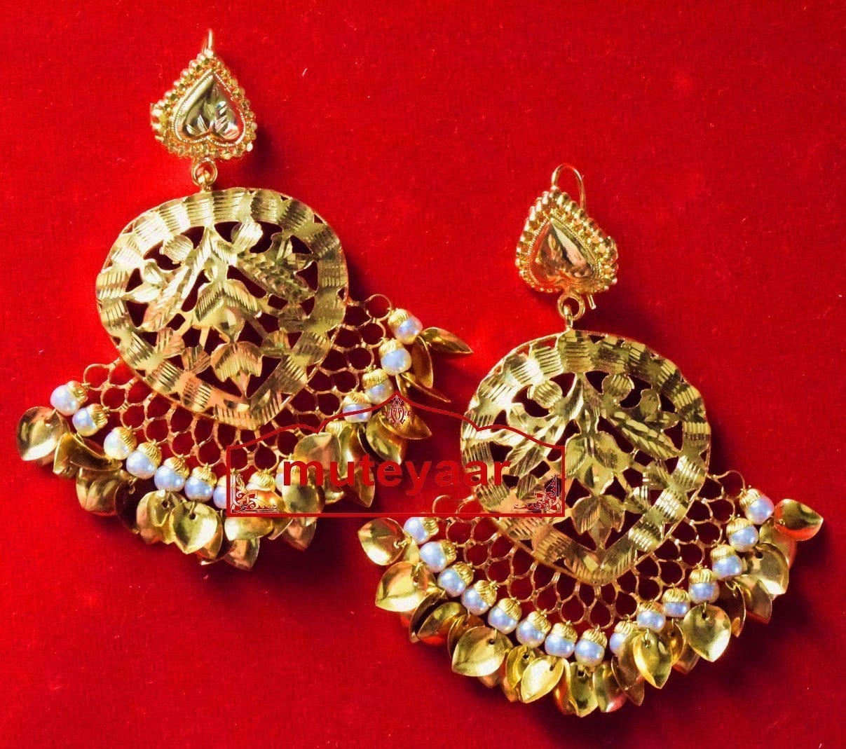 Hand Made 24 ct. Gold Plated Traditional Punjabi Jewellery Earrings Jhumka J0372 1