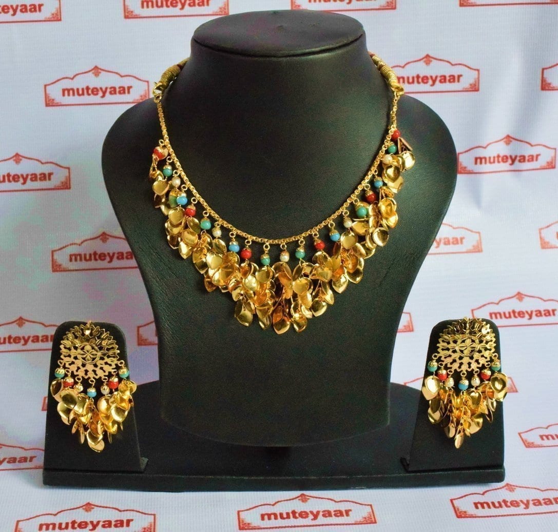 Traditional Punjabi Jewellery 24 Ct. Gold Plated Necklace Earrings set J0397 1