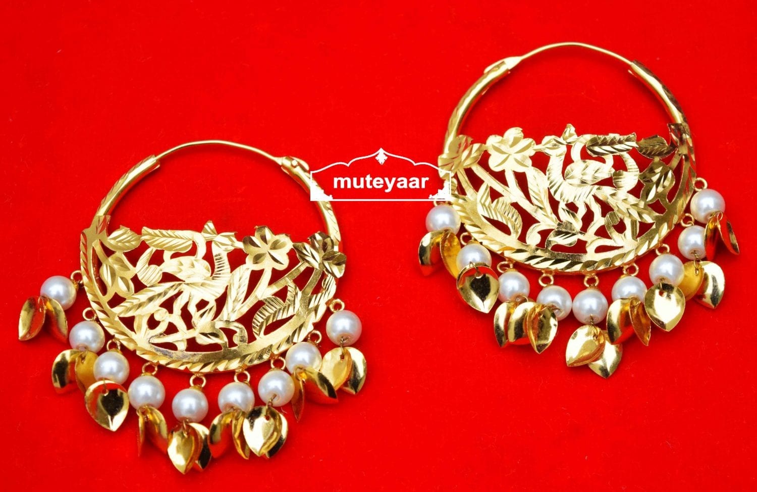 Handmade Morni Earrings 24 ct. Gold Plated Punjabi Traditional J0409 1