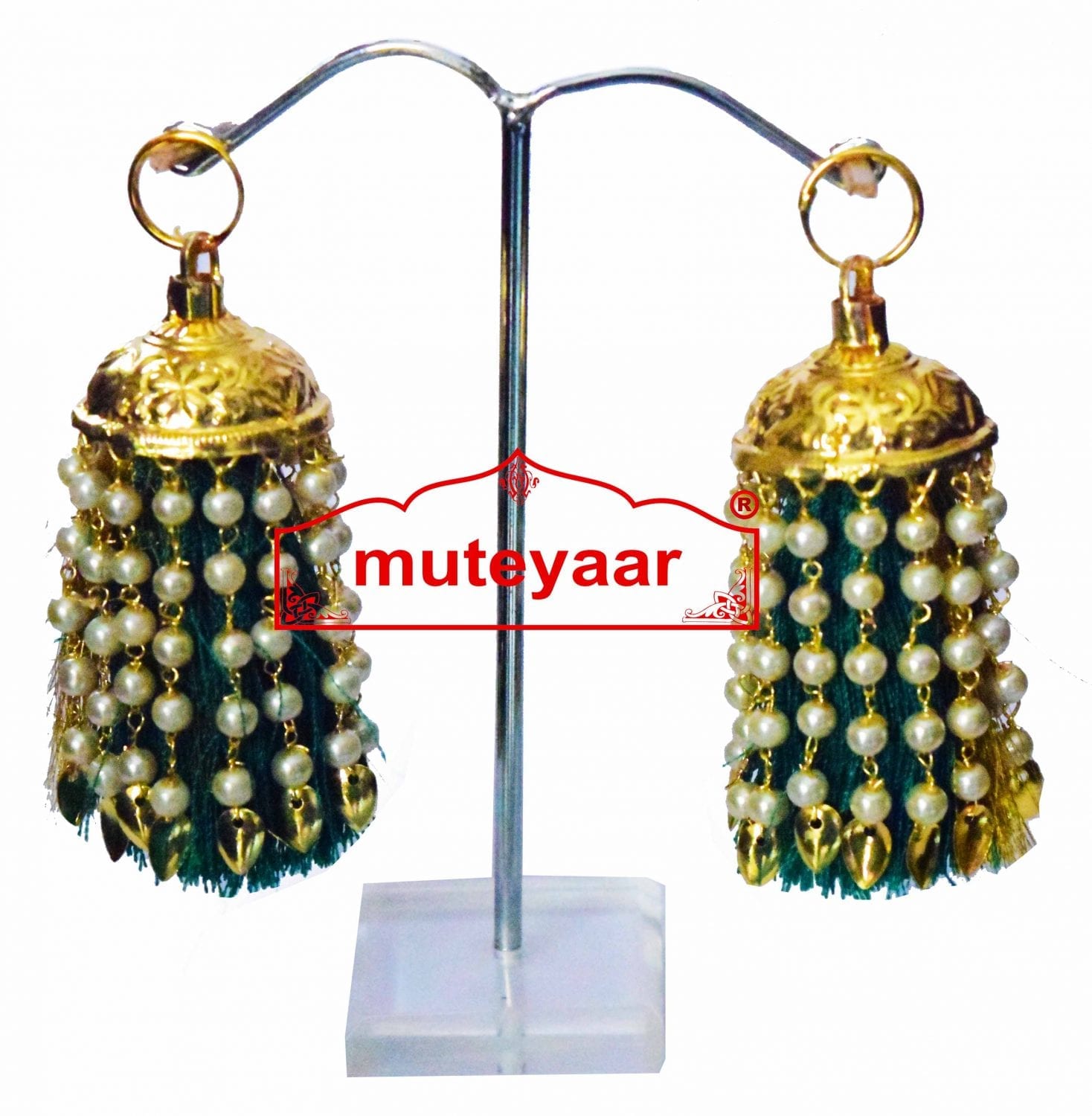 Jhallar Lotan Earring with Tassle phumans - All colours available J0464 1
