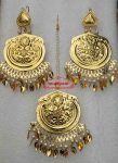 Gold Polished Punjabi Earrings Tikka set J0491