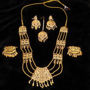 Maharani Haar Giddha Jewelery Set of Tikka Earrings Hairclips J0785