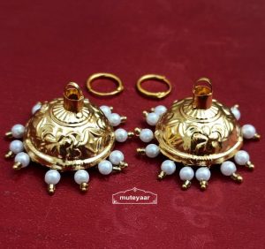 Golden Lotan Jhumki with Bali Earrings