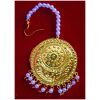 Golden Large Size Tikka Maang Teeka jewellery for giddha and bhangra J0117