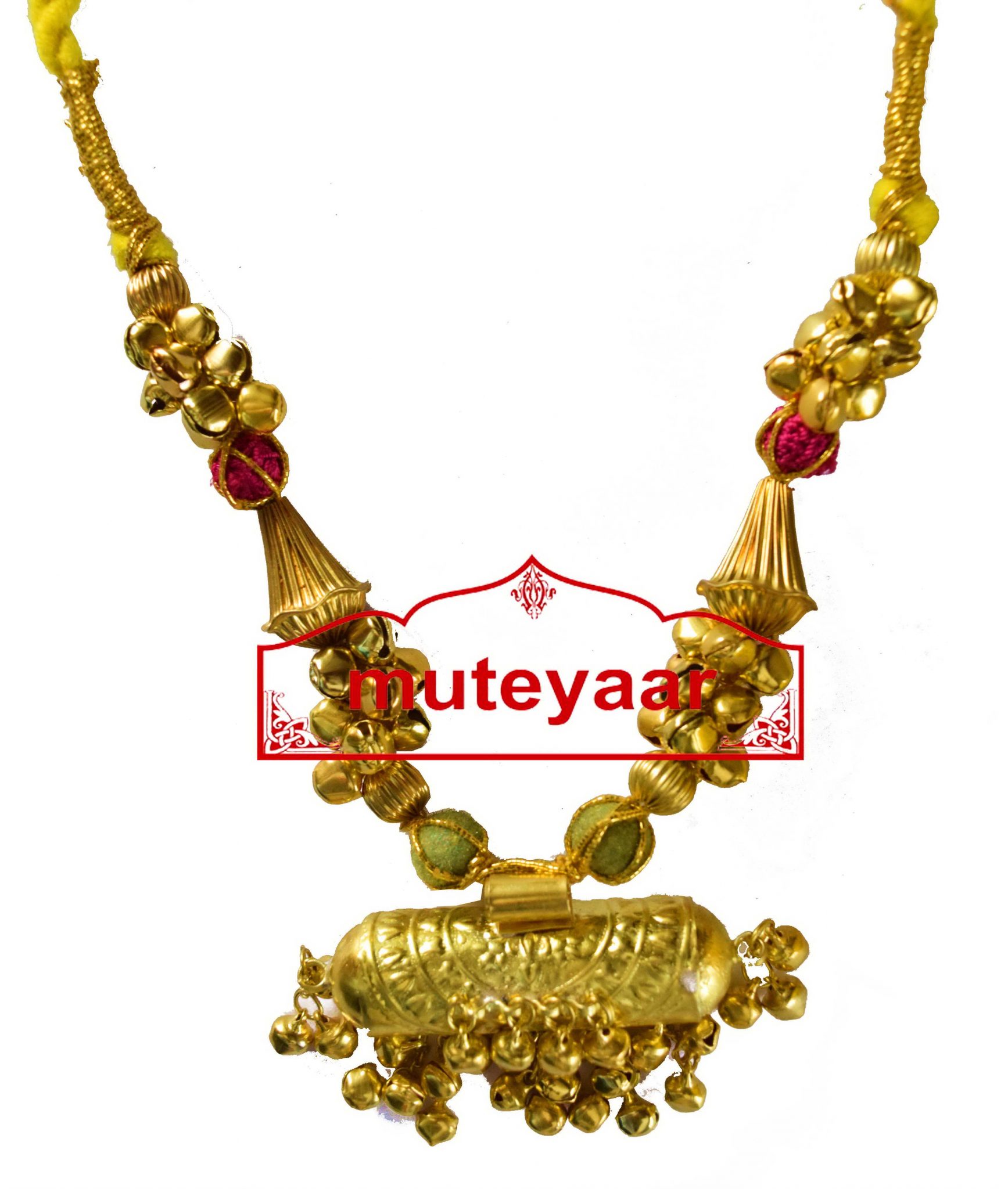 BIG JUGNI traditional golden necklace haar for Giddha Bhangra